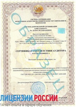 Образец сертификата соответствия аудитора №ST.RU.EXP.00005397-3 Ефремов Сертификат ISO/TS 16949